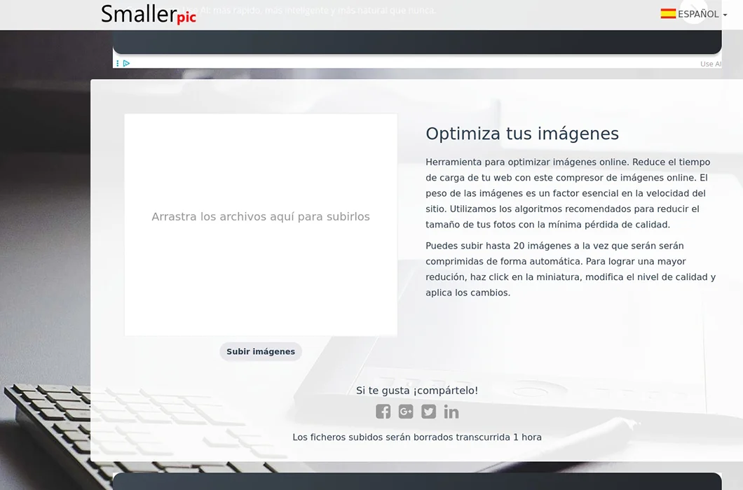 SmallerPic: optimiza y comprime imágenes online gratis